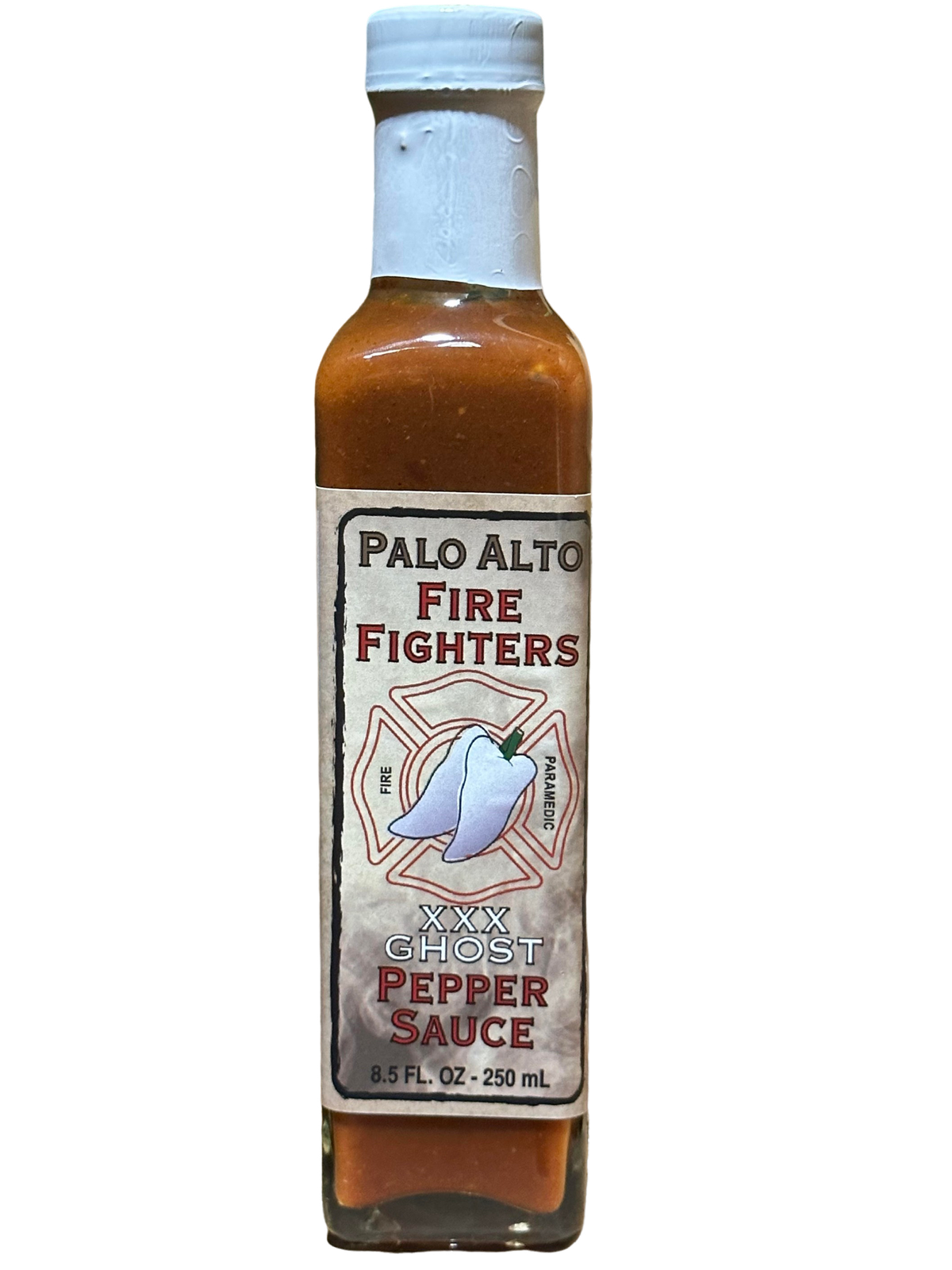 Palo Alto Fire Fighters XXX Ghost Pepper Hot Sauce (No Sodium)